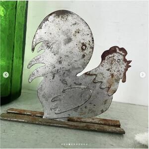 Vintage Tin Recipe Business Card Holders Pig Rabbit Chicken SET of 3
